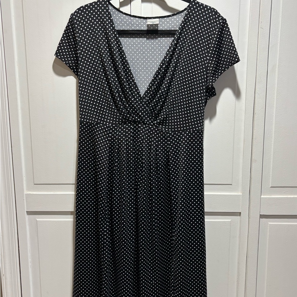 Motherhood‎ Maternity Black and White Polka Dot Dress size Large